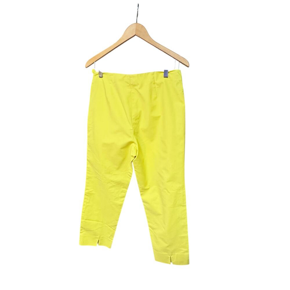PIAZZA SEMPIONE Audrey Yellow Made in Italy Luxury Crop Pants sz M - Picture 7 of 8